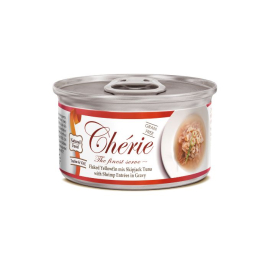 Cherie Signature Gravy Mix Tuna &amp; Shrimp Влажный корм для кошек кусочки желтоперого тунца и креветок в соусе, 80 г