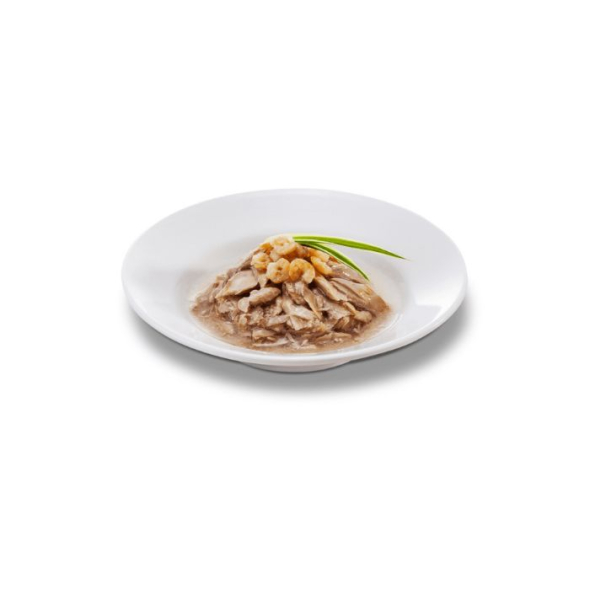 Cherie Hairball Control Tuna &amp; Shrimp Влажный корм для кошек кусочки тунца и креветок в соусе, 80 г - 1