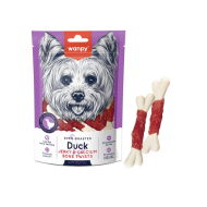 Wanpy Duck Jerky &amp; Calcium Bone Twists Косточка с уткой и кальцием для собак, 100 г