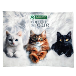 Nature&#039;s Protection Superior Care М&#039;який плед з кошенятами білий, 127 х 152 см