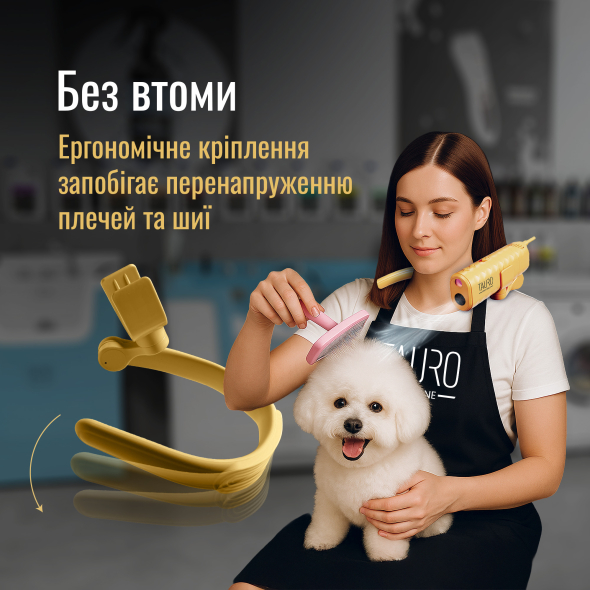 Tauro Pro Line Універсальний фен для тварин із гнучкою системою кріплення на шиї, з вилкою ЄС, зелений - 4