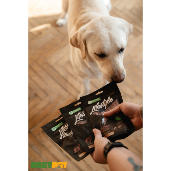Ласощі для собак, стіки з кролика, Nature&#039;s Protection Lifestyle snacks for dogs, rabbit sticks, 75г - 2
