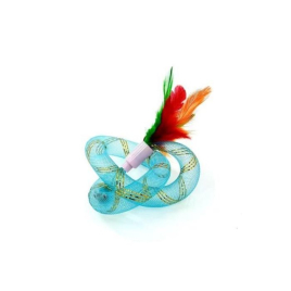 HIPPIE PET Іграшка для котів з пір'ям синя 19 см