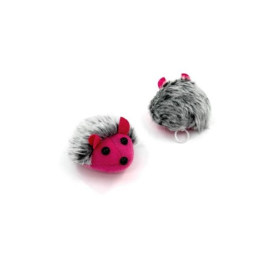 HIPPIE PET Игрушка для котов Вибрирующая мышка серо-розовая 7 см