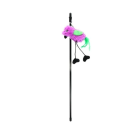 HIPPIE PET Игрушка для котов Удочка с птичкой фиолетовая 48 см
