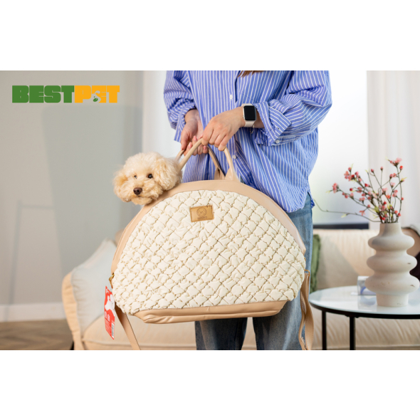 MISOKO Дорожная сумка для домашних животных, 40 x 22 x 35 см, светло-коричневая - 5