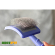 Tauro Pro Line Royal Щетка пластиковая тонкие и мягкие зубчики из нержавеющей стали 25 мм, фиолетовая, большая 17,5 x 10,6 x 6,2 см - 1