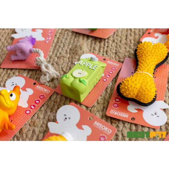 MISOKO Игрушка для собак, форма бутылки яблочного сока, латекс, аромат яблока, 11 см - 2