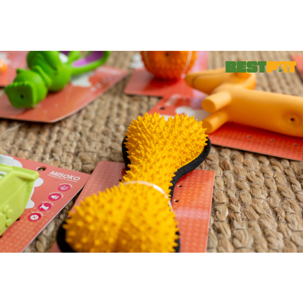 MISOKO&amp;CO Іграшка для собак, кісточка, латекс, жовта, 19 см - 2