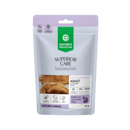 Nature's Protection Superior Care Rabbit Ears with Rabbit Filling Ласощі для собак кролячі вушка з начинкою з кролика, 75 г