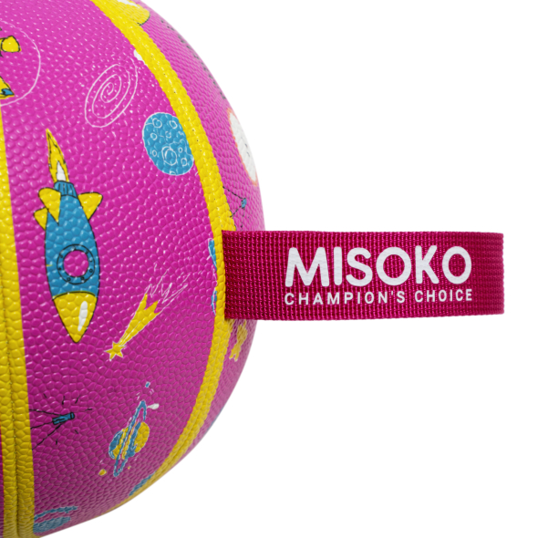 MISOKO Іграшка для собак, м'яч надувний, у формі баскетбольного м'яча, рожевий, 18.5 см - 1