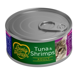 Вологий корм для дорослих котів із тунцем і креветками Lovely Hunter Adult cats with Tuna and Shrimp, 85 г