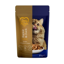 Lovely Hunter Sterilised Adult Cats with Rabbit and Duck Влажный корм для стерилизованных кошек с кроликом и уткой, 85 г