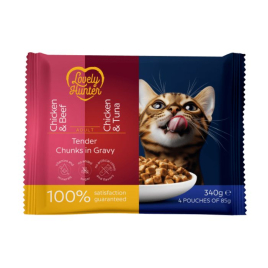 Lovely Hunter Cats Set Adult Сет влажного корма для взрослых котов, 4x85 г