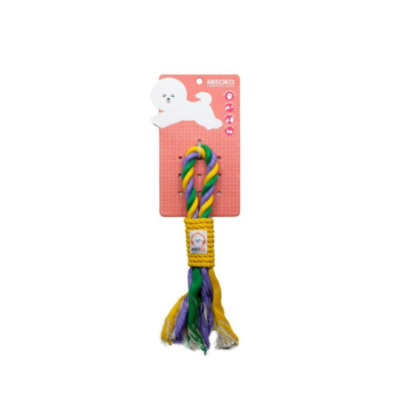 MISOKO Игрушка для собак с верёвкой зелёная 27 см