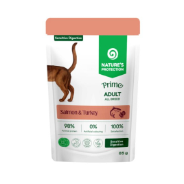 Nature's Protection Prime Sensitive Digestion Adult Cats Salmon and Turkey Влажный корм для кошек с чувствительным пищеварением с лососем и индейкой, 85 г