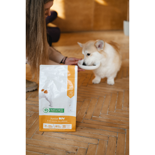 Nature's Protection Junior All Breeds Сухий корм для цуценят усіх порід з м'ясом птиці, 2 кг - 2