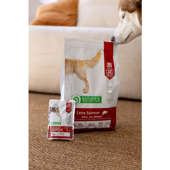 Nature's Protection Extra Salmon Adult All Breeds Сухий корм для дорослих собак усіх порід з лососем, 2 кг - 2