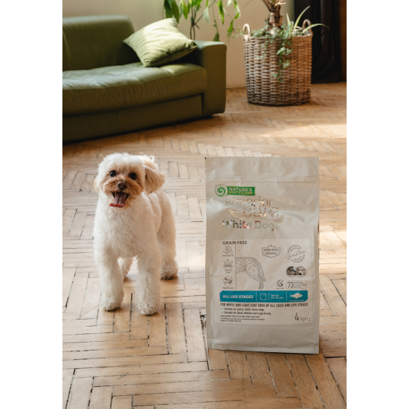 Nature's Protection Superior Care White Dogs Grain Free White Fish All Sizes&amp;Life Stages Сухий беззерновий корм для собак усіх розмірів і стадій життя з білою рибою, 4 кг - 2