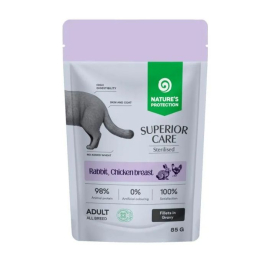 Nature's Protection Superior Care Sterilized Grain Free Adult Cats with Rabbit, Chicken Breast and Cranberries Влажный корм для стерилизованных кошек с кроликом, курицей и клюквой, 85 г