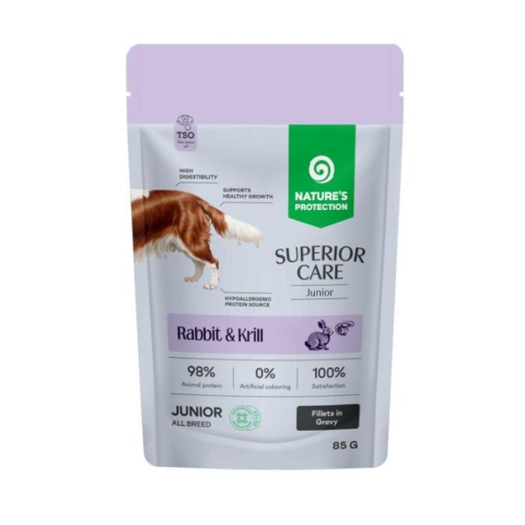 Nature's Protection Superior Care Junior Grain Free Rabbit and Krill Вологий корм для юніорів з кроликом і крилем, 85 г