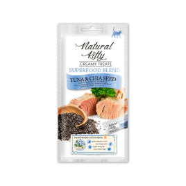 Natural Kitty Creamy Treats Кремовое лакомство с тунцем и семенами чиа для кошек 4 шт. по 12 г