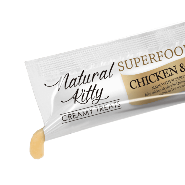 Natural Kitty Creamy Treats Кремовое лакомство с курицей и киноа для кошек 4 шт. по 12 г - 1