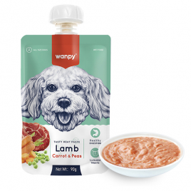 Wanpy крем-пюре ягнятина з морквою рідкий корм для собак, 90 г
