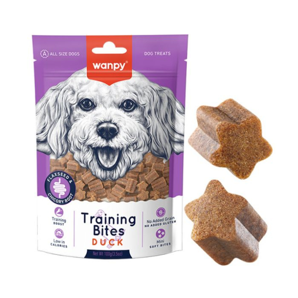 Wanpy Training Bites with Duck Шматочки з качкою м’які низькокалорійні для тренування собак, 100 г