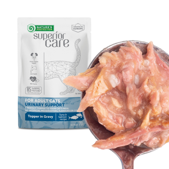 Nature's Protection Superior Care Adult Cats Urinary Tuna &amp; Salmon Вологий корм для котів для підтримки сечовидільної системи з тунцем і лососем, 70 г - 4