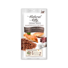 Natural Kitty Creamy Treats Кремові ласощі з куркою, печінкою та насінням льону для котів 4 шт. по 12 г