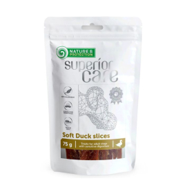 Ласощі для собак, сушена качка, смужки, Nature&#039;s Protection Superior Care Snacks For Dogs Soft Duck Slices 75г
