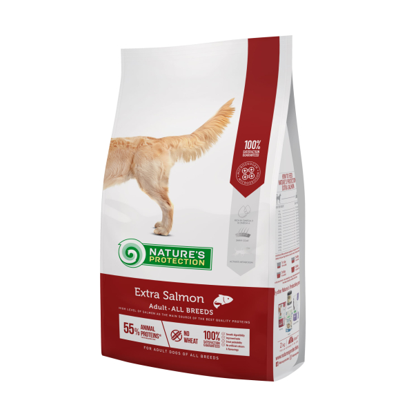 Nature's Protection Extra Salmon Adult All Breeds Сухий корм для дорослих собак усіх порід з лососем, 12 кг (ПОШКОДЖЕНА УПАКОВКА)