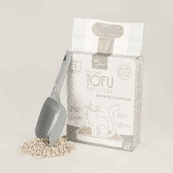 Наповнювач для котячих туалетів Velvet Paw TOFU з бамбуковим вугіллям, 6л/2,6 кг - 2