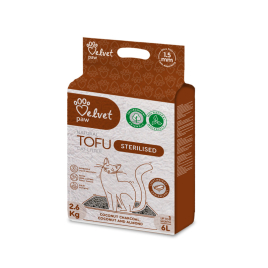 VELVET PAW TOFU Наповнювач для стерилізованих котів, з кокосовим вугіллям, мигдалевою та кокосовою есенцією 6 л/2,6 кг