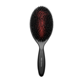 Tauro Pro Line Prestige Щетка из древесины бука и щетины кабана 16 мм с нейлоновыми зубчиками, черная, большая, 24,5 х 8 см