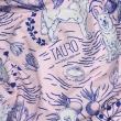 Tauro Pro Line Полотенце из микрофибры круглое розовое с голубыми деталями и бахрамой, 150 х 150 см - 1