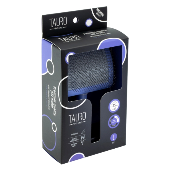 Tauro Pro Line Royal Щетка пластиковая тонкие и мягкие зубчики из нержавеющей стали 25 мм, фиолетовая, большая 17,5 x 10,6 x 6,2 см - 5