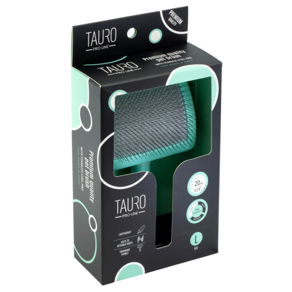 Tauro Pro Line Щітка, пластикова, тонкі та жорсткі зубчики з нержавіючої сталі 20 мм, м&#039;ятна, великий розмір 17,5 x 10,6 x 6,2 см - 2