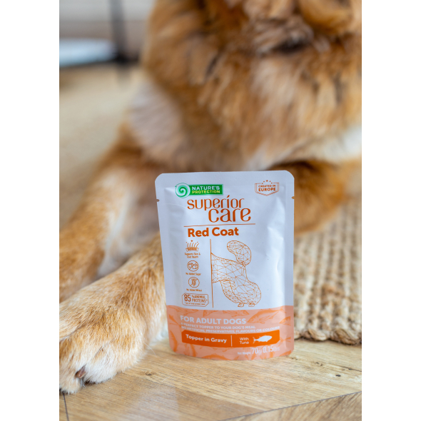 Nature's Protection Superior Care Red Coat Adult Tuna Додатковий вологий корм для собак з рудим забарвленням з тунцем, 70 г - 3