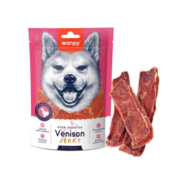 Wanpy Venison Jerky Slices Ломтики вяленой оленины с уткой для собак, 100 г