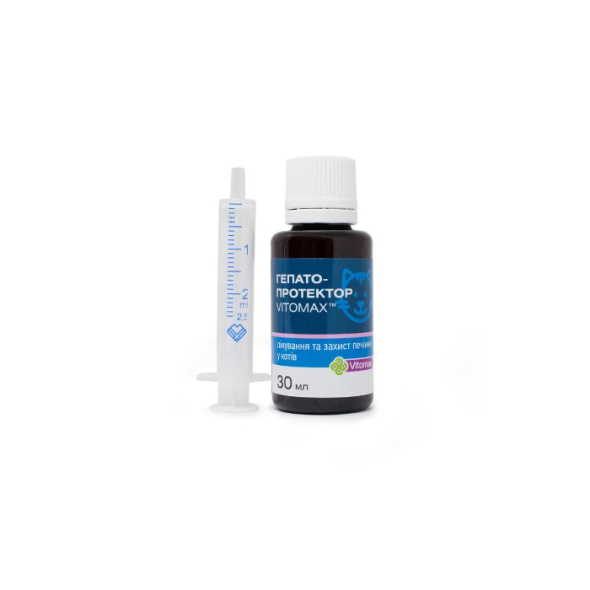Vitomax Гепатопротектор для котів при гострих і хронічних захворювань печінки 30 мл - 1