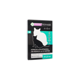 Vitomax Platinum Комплексні краплі на холку для котів вагою від 4 до 8 кг, 1 мл, 1 піпетка