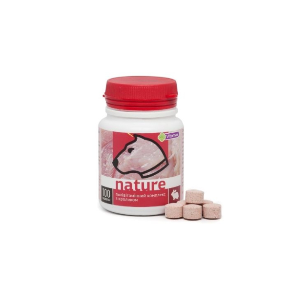 Vitomax Nature Поливитаминный комплекс со вкусом кролика для собак, 100 таблеток - 1