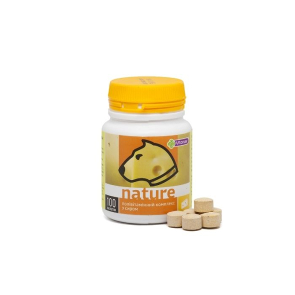 Vitomax Nature Поливитаминный комплекс со вкусом сыра для собак, 100 таблеток - 1