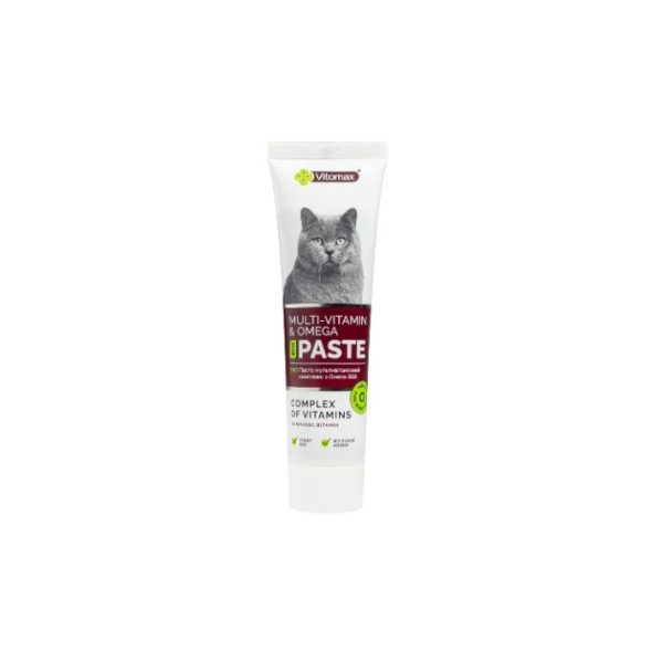 Vitomax Eco Паста мультивітамінна з Омега-3+6 для котів, 100 г