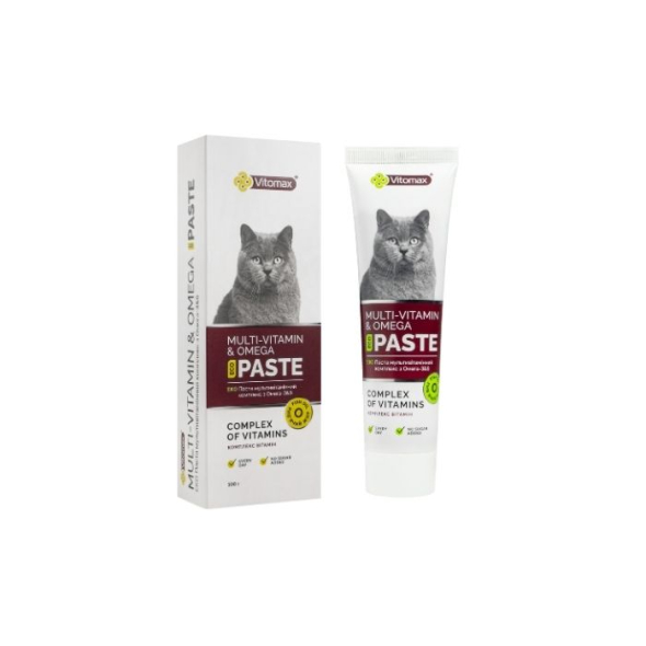 Vitomax Eco Паста мультивітамінна з Омега-3+6 для котів, 100 г - 2